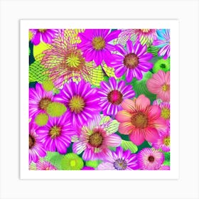 Pink Flowers 1 Art Print