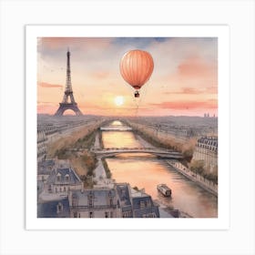 Paris At Sunset Art Print