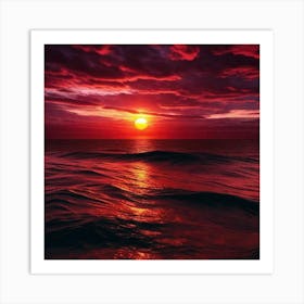 Sunset Over The Ocean 222 Art Print