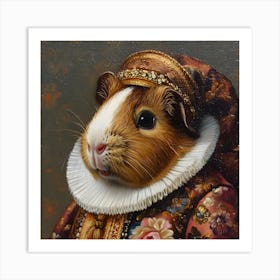 Regal Renaissance Guinea Pig Portrait 1 Art Print