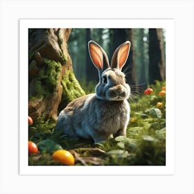 Rabbit In The Forest 111 Art Print