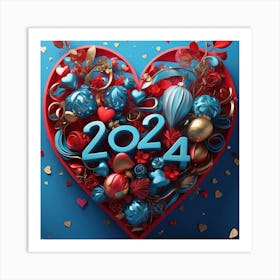 New Year Heart Art Print