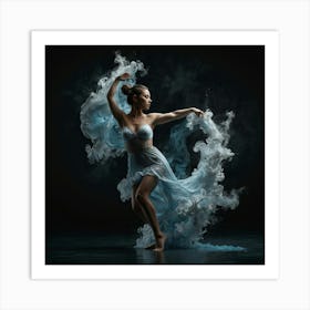 Dancer In Blue Dress 1 Art Print