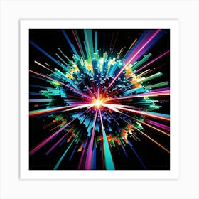 Laser Explosion Glitch Art 2 Art Print