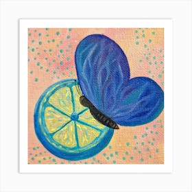 Butterfly On A Slice Of Lemon Art Print