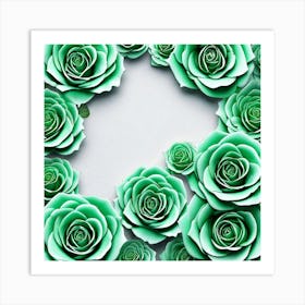 Green Roses 18 Art Print