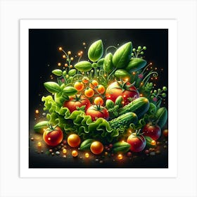 Vegetables In A Basket Art Print