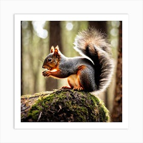 Squirrel In The Forest 7 Art Print