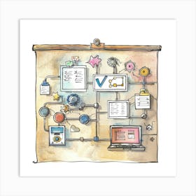 A Workflow Automation Hand Drawn Sketch Illustra 1718669134 3 Art Print