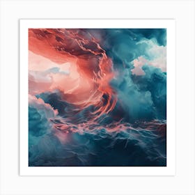 Thatworksmedia Iphone Wallpaper Abstract Cloud Painting Pink and Blue Art Print