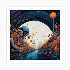 Outer Space City Art Print