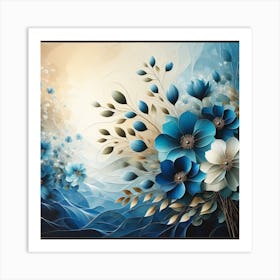 Blue Flowers 3 Art Print