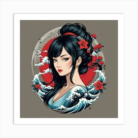 Japanese Girl Art Print