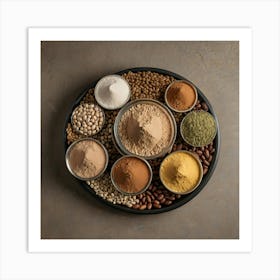 Various Spices On A Plate Art Print