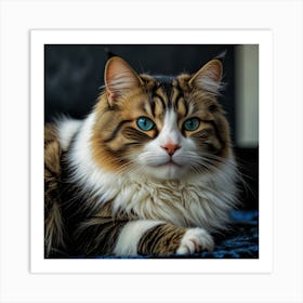 Cat With Blue Eyes 2 Art Print