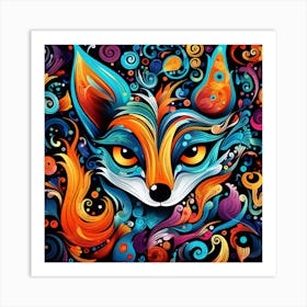 Abstract Fox 1 Art Print