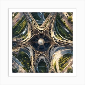 Looking Down From Above The Eiffel Tower Art Print