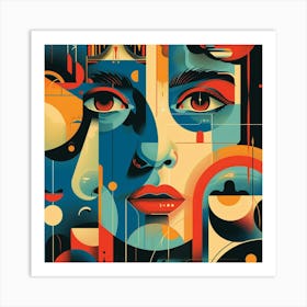 Abstract Portrait Of A Woman 4 Art Print