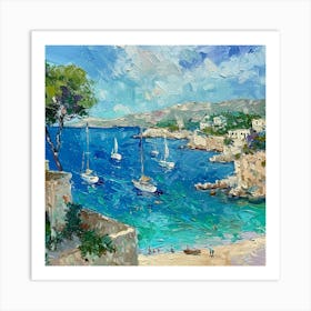 Sailboats On The Beach 2 Art Print