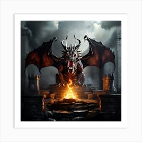 Dragon In The Fire Art Print