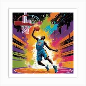 Basketball Player Dunk 3 Art Print