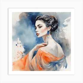 Watercolor Of A Woman 2 Art Print