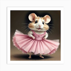 Ballerina Hamster 1 Art Print