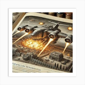 Titanclaw Bomber Obliterating Fortified Installations Iron Commonwealth Art Print