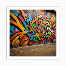 Painted Bricks: A Graffiti Wonderland Art Print