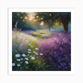 Bluebells And Daisies Art Print