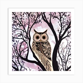 Owl In Tree Art Print