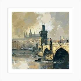 Charles Bridge Oil Painting Art Print