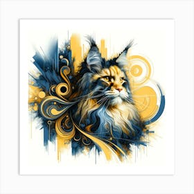 Maine Coon Cat 01 Art Print