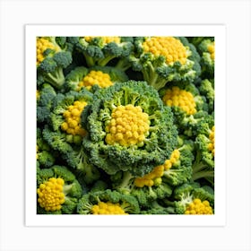 Close Up Of Yellow Broccoli Art Print