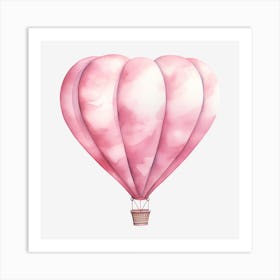 Pink Heart Hot Air Balloon 7 Art Print