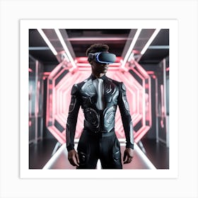 Futuristic Man In Futuristic Suit 33 Art Print