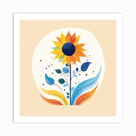 Watercolor Sunflower Art Print