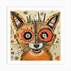 Abstract Raccoon 1 Art Print