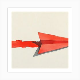 Red Arrow Paperplane Art Print