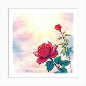 Roses On The Beach 16 Art Print