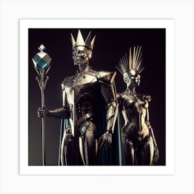 King And Queen Of Robots 1 Art Print