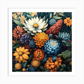 Flowers In The Garden 1 Art Print