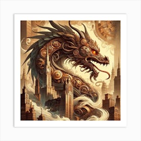 Steampunk Dragon 3 Art Print