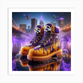 Baltimore Ravens Boots 1 Art Print