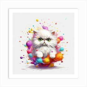 Splatter Cat Art Print