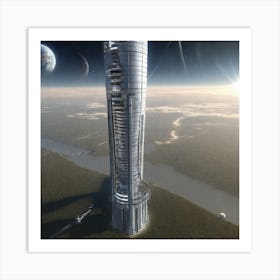 In The Year 2154, Humanity Has Finally Achieved The Long Sought Goal Of Building A Space Elevator, A Towering Structure That Stretches From The Surface Of The Earth To Geostationary Orbit Art Print