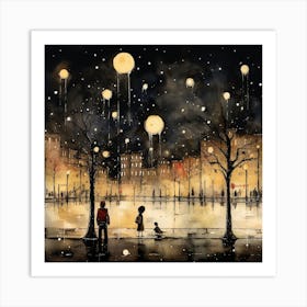 Night In Paris Art Print