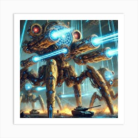 A Striking Depiction Of Dimensional Walkers Equipp Art Print