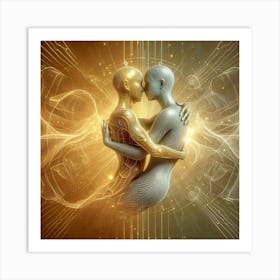 Two People Hugging Art Print