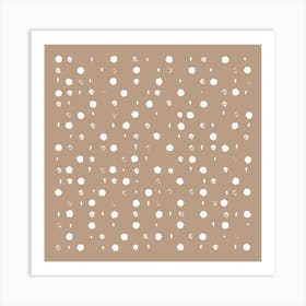 Polka Dots Brown Art Print